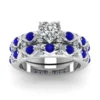 Weiß-blaues Zirkon-Ring-Set für Frauen