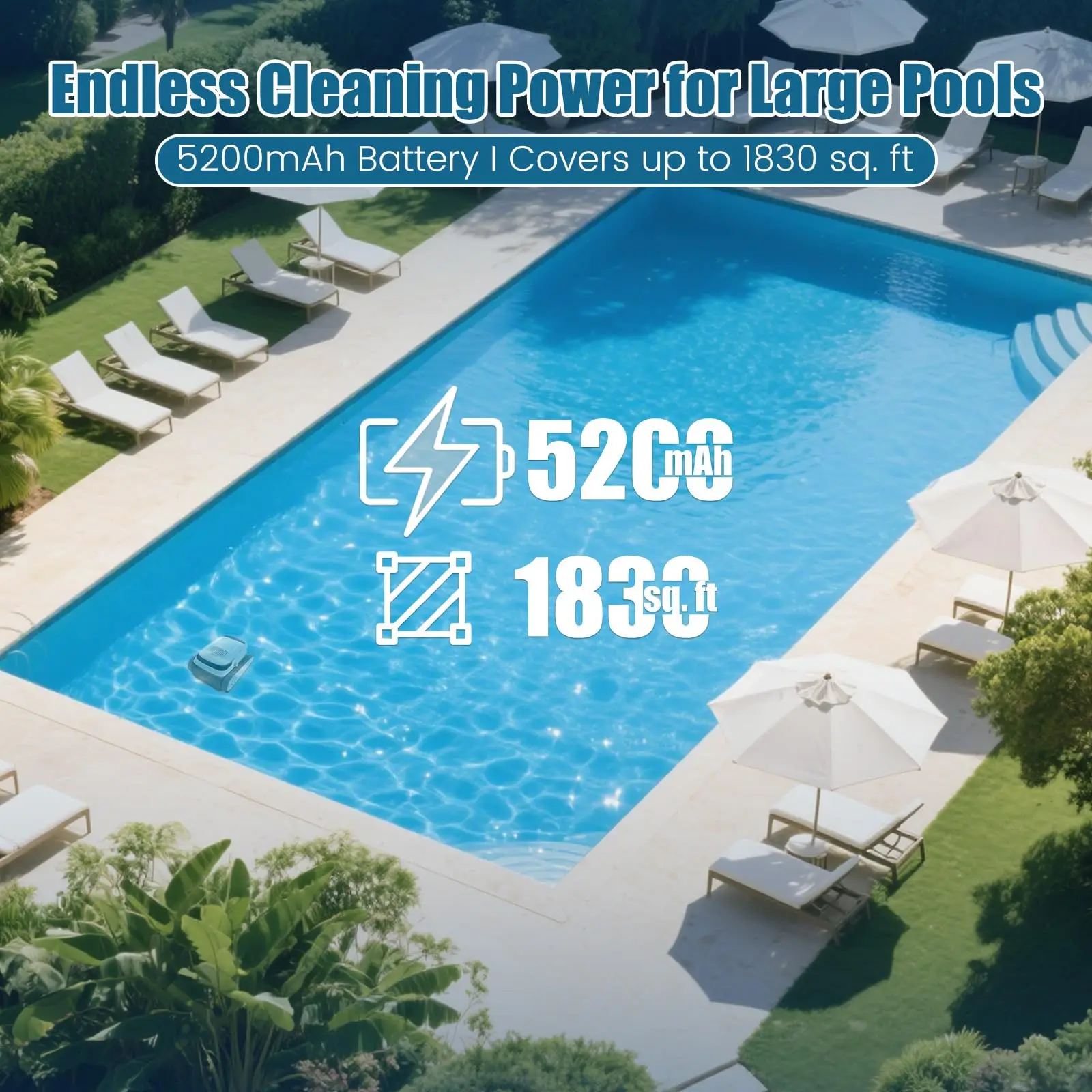 AIRROBO Intelligenter Pool-Reinigungsroboter–120 min. Laufzeit, Wandklettern – Bild 5