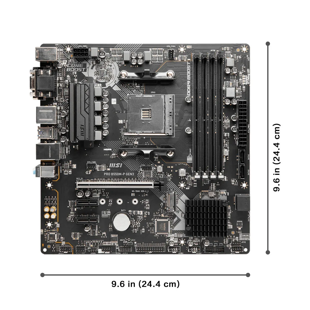Msi Pro B550M-P Gen3-Motherboard, am4, 4x DDR4 – Bild 2