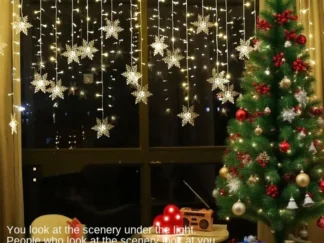 110V-220V Schneeflocken Vorhang fürs Fenster