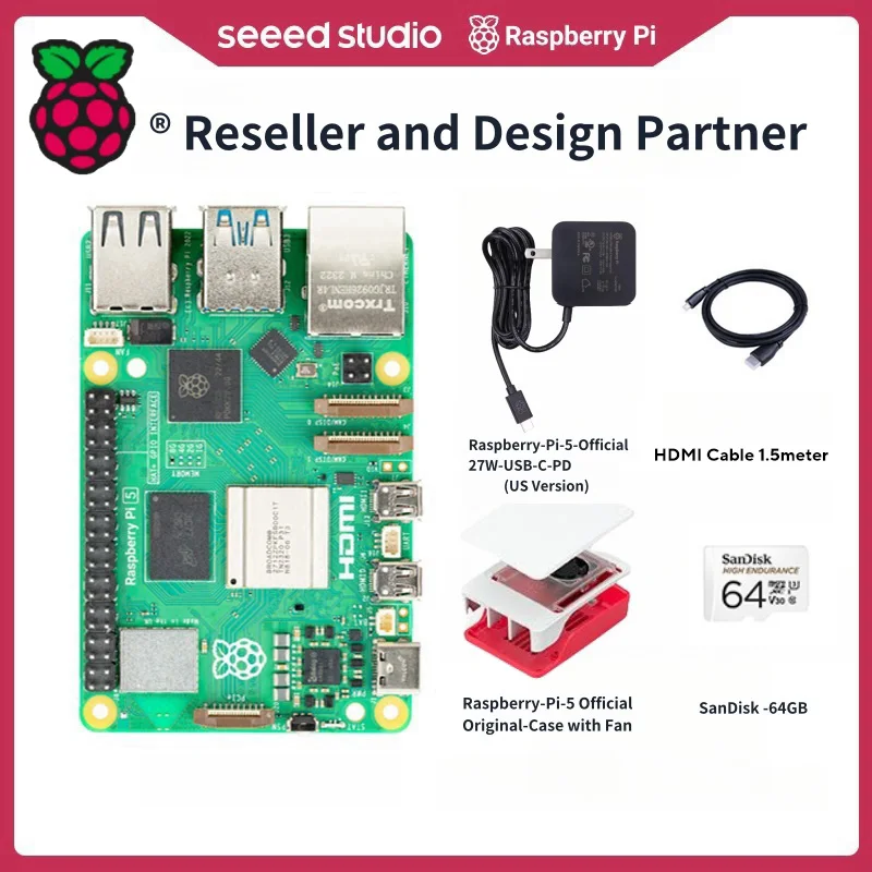 Raspberry Pi5 4GB oder 8GB, 2,4 GHz - 64Bit Quad-Core-Arm Cortex-A76, Bluetooth5.0