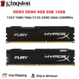 HyperX-Fury DDR3 & DDR4 RAM, 4GB-16GB 1333MHz-3200MHz
