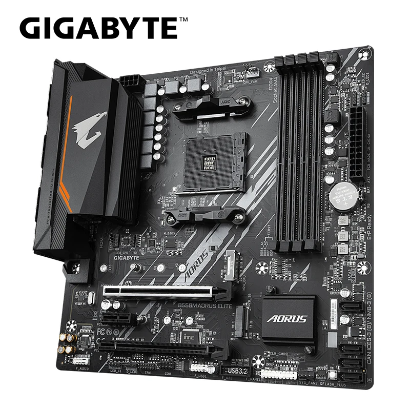 GIGABYTE B550M AORUS ELITE Micro-ATX Mainboard, AMD Ryzen Serie, Dual Kanal DDR4 – Bild 4