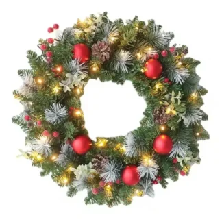 20–60 cm Weihnachtskranz mit LED-Lichterkette
