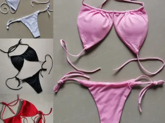 Sexy Bikini-Set, gepolsterter Push-Up & Tanga in 4 Farben