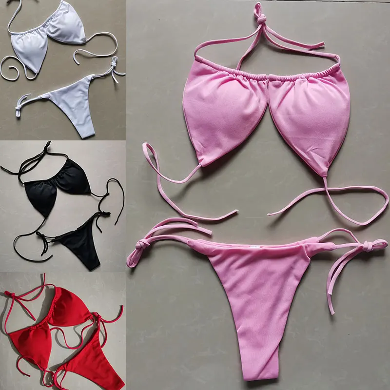 Sexy Bikini-Set, gepolsterter Push-Up & Tanga in 4 Farben
