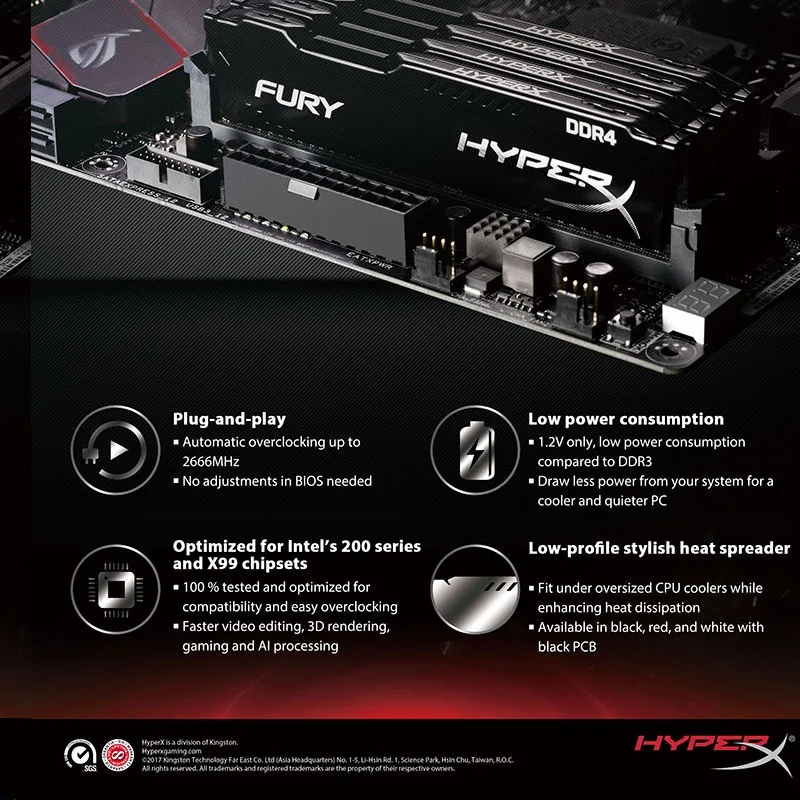 HyperX-Fury DDR3 & DDR4 RAM, 4GB-16GB 1333MHz-3200MHz – Bild 2