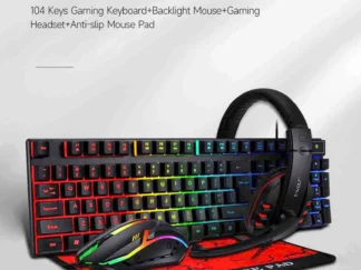 TF800 Vierteilige Gaming-Kombination, 104 Tasten, Atmungslicht-Maus, Headset & Mauspad