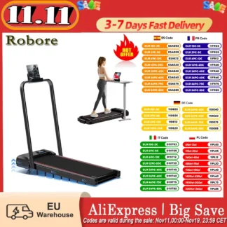 Robore Laufband mit 9% Neigung, 2,5 PS, 12 km/h & bürstenloser Motor, zusammenklappbar