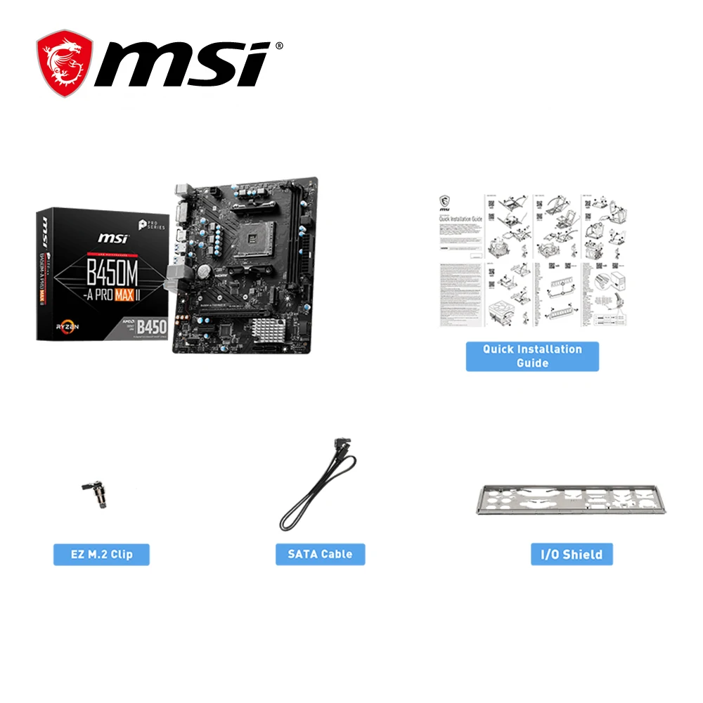 MSI B450M-A Pro Max II Mainboard Dual-Channel DDR4 RAM, AMD RYZEN R9 – Bild 6