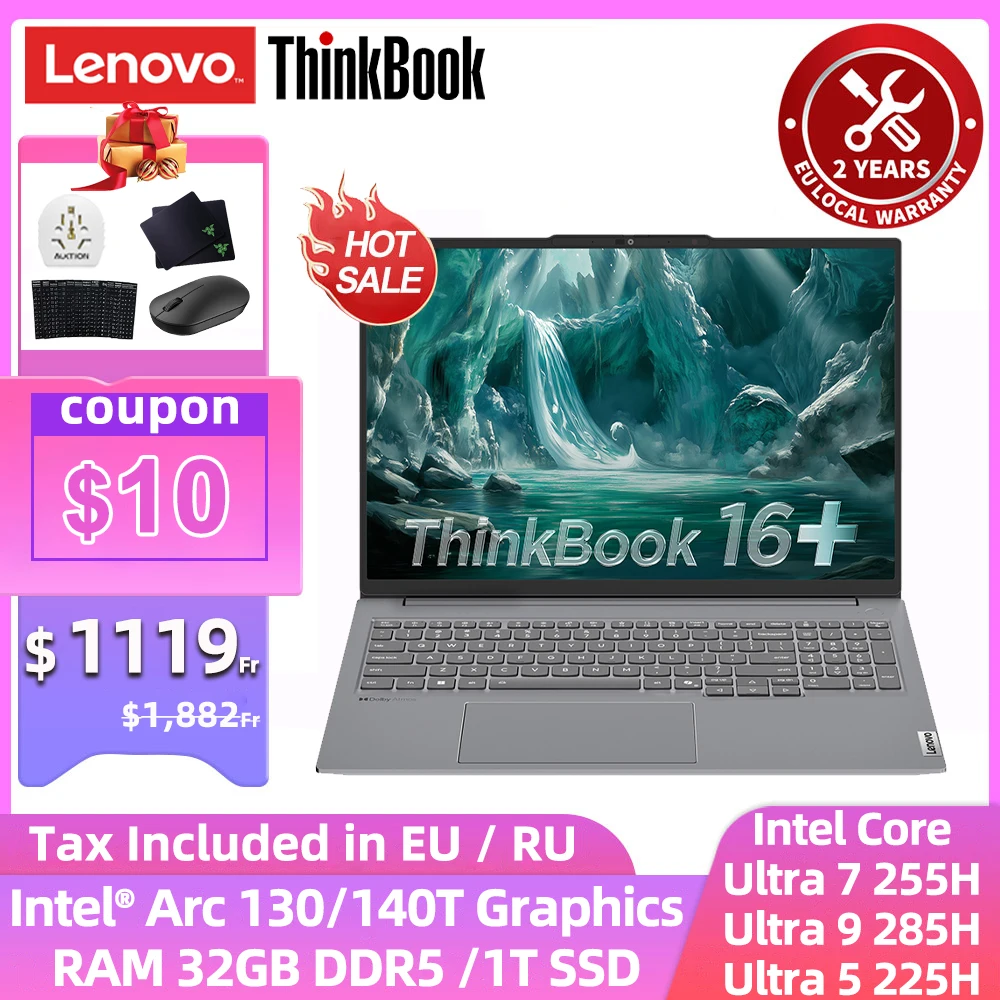 Lenovo-ThinkBook 16+ Intel Core Ultra Serie, Arc Grafik, 32GB DDR5, 1TB SSD, 16-Zoll & 165Hz