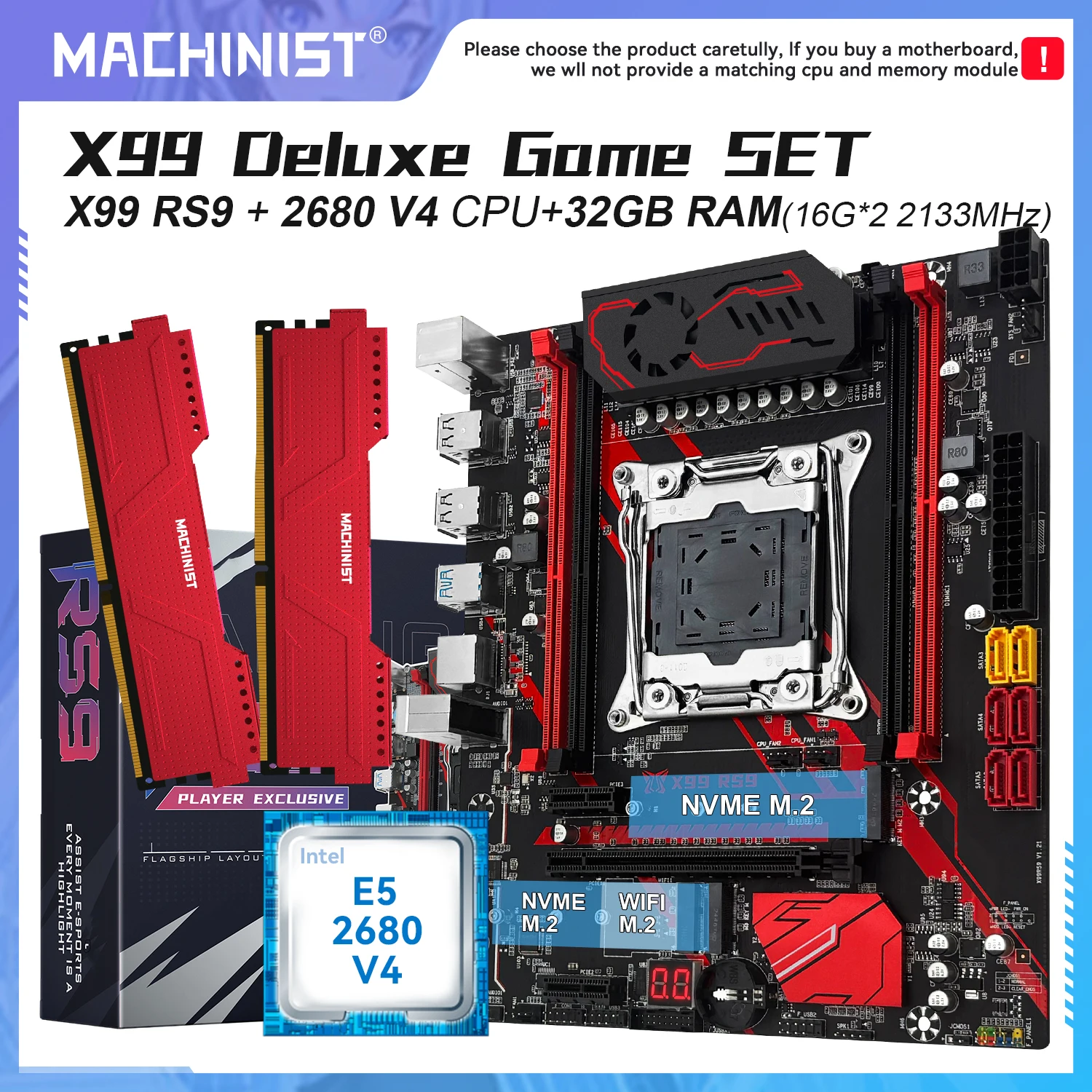 MACHINIST X99 Gaming-Mainboard, LGA2011, DDR4-Quadchannel