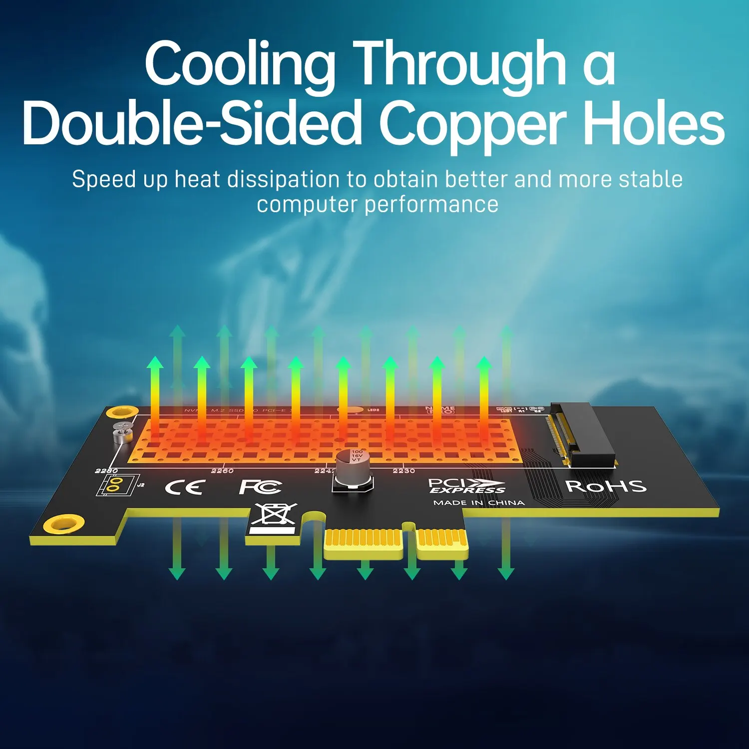 NVME SSD zu PCIE X1 Adapter für Desktop-PC, PCI-E GEN4 16 Gbit/s – Bild 4