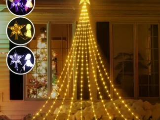 Tannenbaumförmige Lichterkette mit Sternspitze