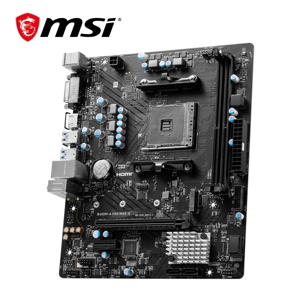 MSI B450M-A Pro Max II Mainboard Dual-Channel DDR4 RAM, AMD RYZEN R9 – Bild 3