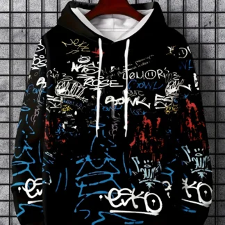 Bequemer Hoodie mit Grafity-Aufdruck für Männer