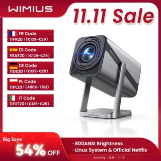 IWIMIUS 4k Projector mit Autofokus, FHD 1080p, WIFI6, 360° Rotation