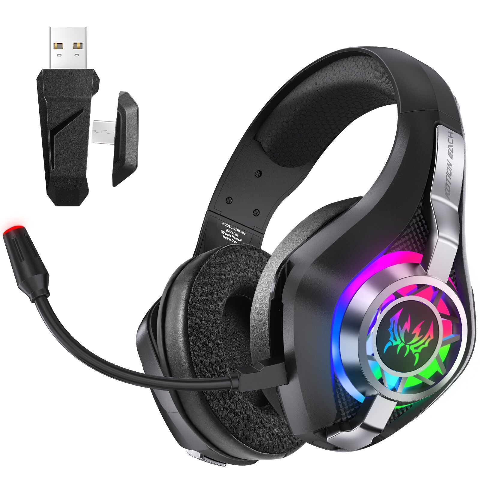 Wireless Head-mounted Gaming Headset Bluetooth 24G E-sports Headset – Bild 3