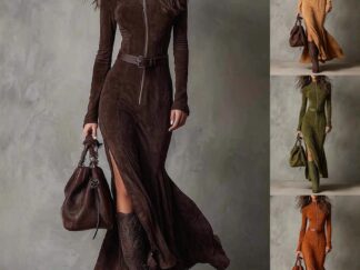 Elegantes, figurbetontes Langarmkleid mit Reißverschluss