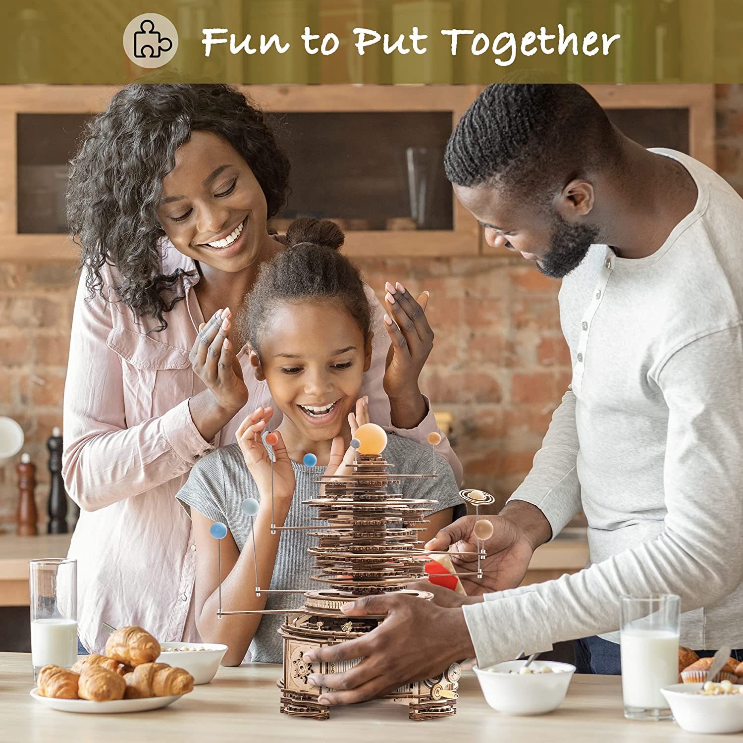 Robotime ROKR 316-teiliges, drehbares & mechanisches 3D Planetarium – Bild 3