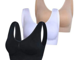 3er-Pack Sport-BHs, gepolstert, mit Trägern & Push-up-Effekt