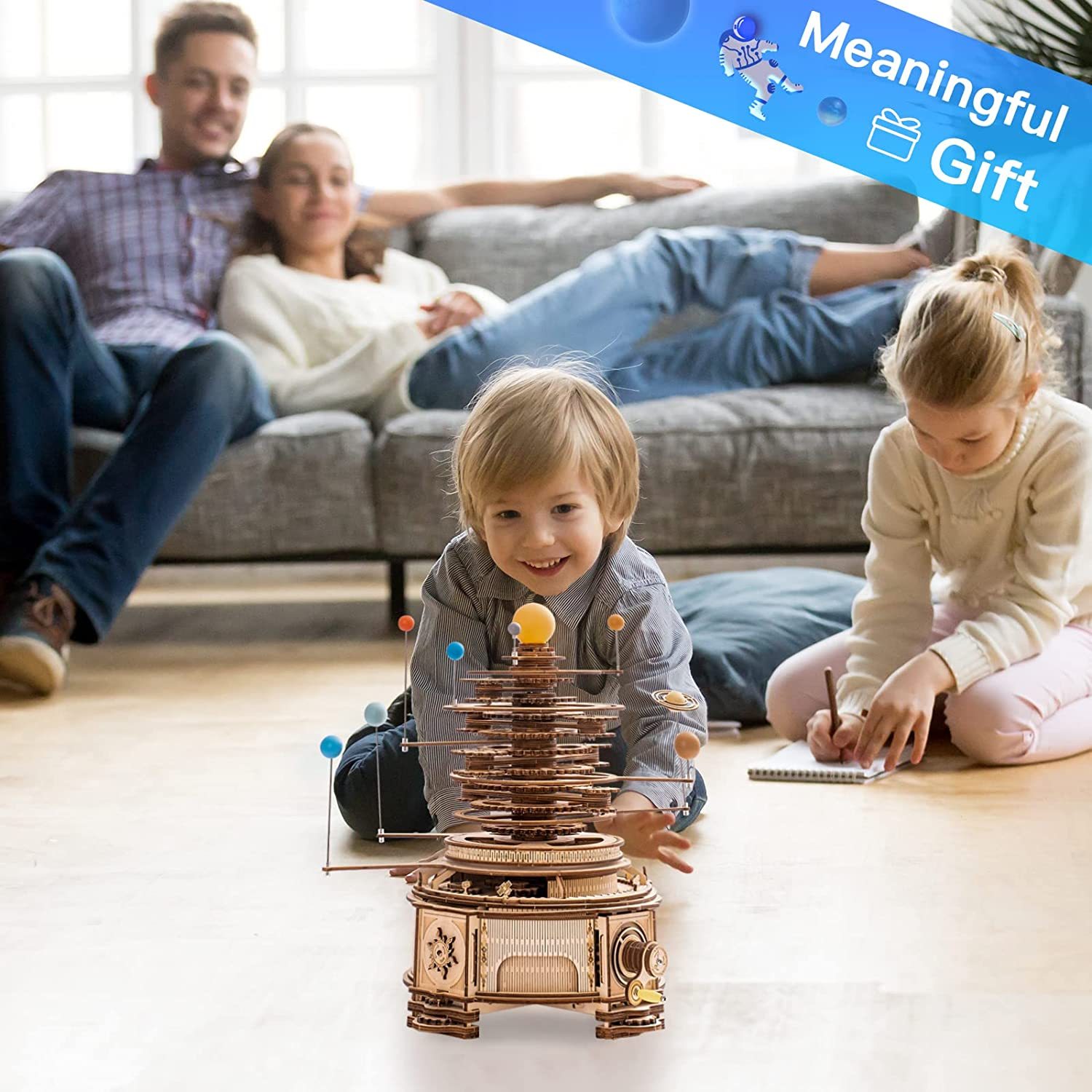 Robotime ROKR 316-teiliges, drehbares & mechanisches 3D Planetarium – Bild 5