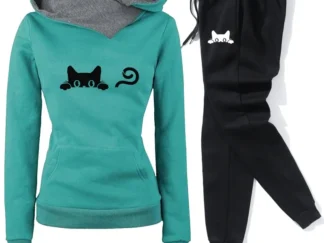 Lässige Damen-Jogginganzug, Hoodie + Hose