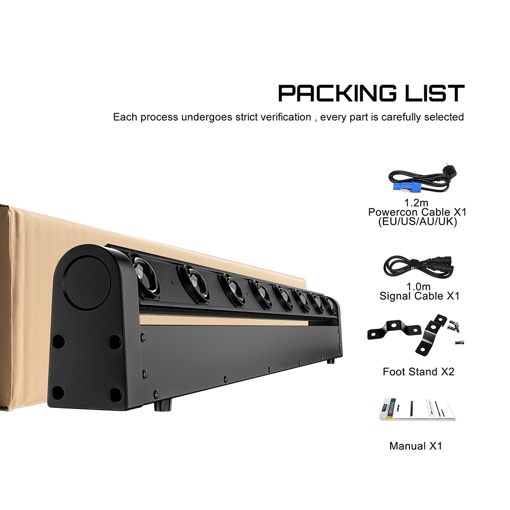 8x12W Beam Moving Head RGBW 4in1 Bar Light Professionelles DMX 512 Bühnenlicht – Bild 4