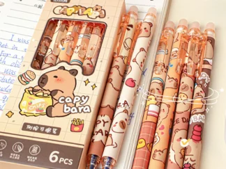 Radierbare Kugelschreiber-Gelstifte, 6er-Pack, nachfüllbar & wischfest