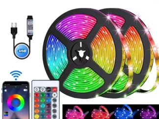 RGB-LED-Streifen 5050 mit Bluetooth, App-Steuerung, IR-Fernbedienung & USB