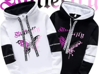 Hochwertiger Hoodie mit Butterfly Print