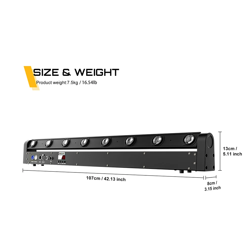 8x12W Beam Moving Head RGBW 4in1 Bar Light Professionelles DMX 512 Bühnenlicht – Bild 3