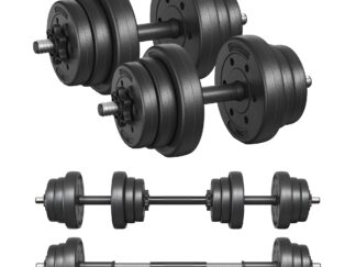 2-in-1 Hantelset mit Stahlstangen, 2 x 10 kg, 2 x 15 kg