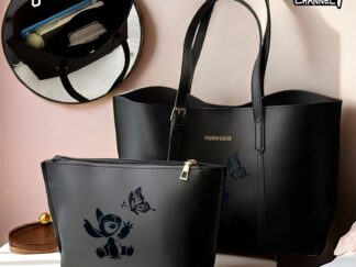 Zweiteilige, modische Umhängetasche mit Ziernähten, trendig und verspielt