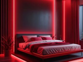 Roter LED-Neonlichtstreifen mit Tastensteuerung, USB-betrieben