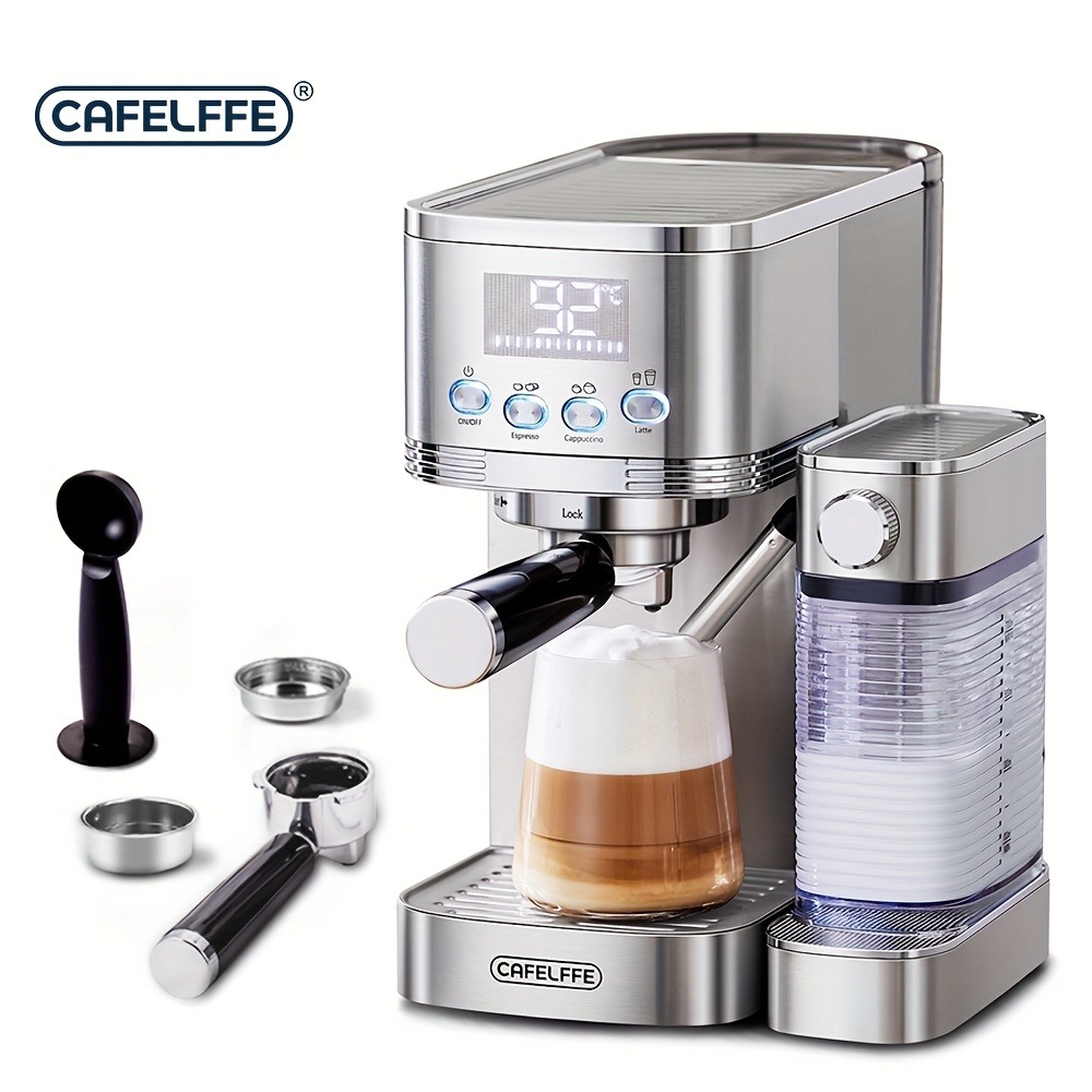 Cafelffe Halbautomatische Espressomaschine MK801 mit automatischem Milchaufschäumsystem
