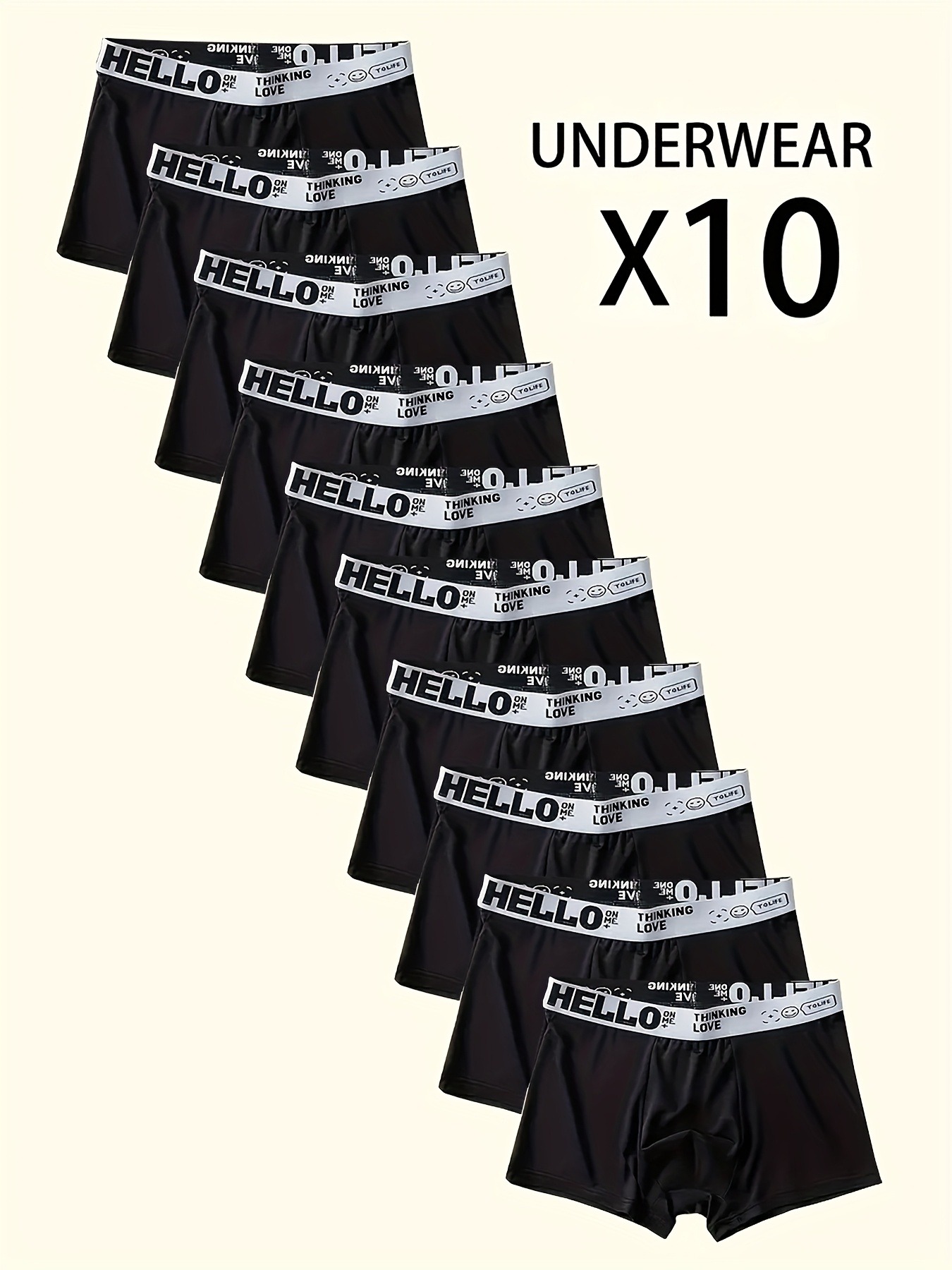 10er-Pack atmungsaktive Herren-Boxershorts