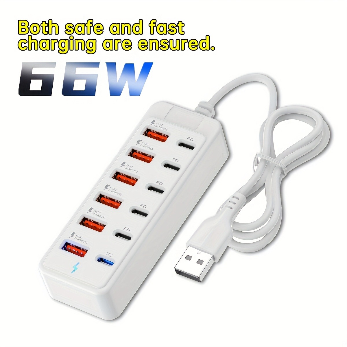 12-Port-USB-Schnellladestation – 6 × USB-C PD + 6 × USB-A-Anschlüsse
