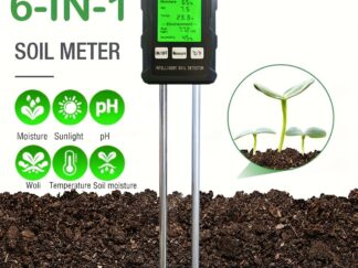6-in-1 Bodenmessgerät mit Digitalanzeige – Misst Temperatur, Licht, pH-Wert und Feuchtigkeit