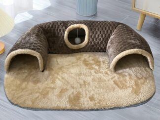 Gemütlicher 2-in-1 Katzenspieltunnel & Bett