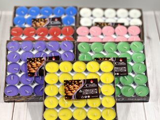 60er-Set bunte, rauchfreie Teelichter, langbrennend in verschiedenen Farben