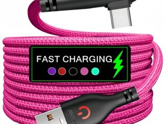 Schnellladekabel Typ C, geflochten mit 90 Grad Winkelstecker