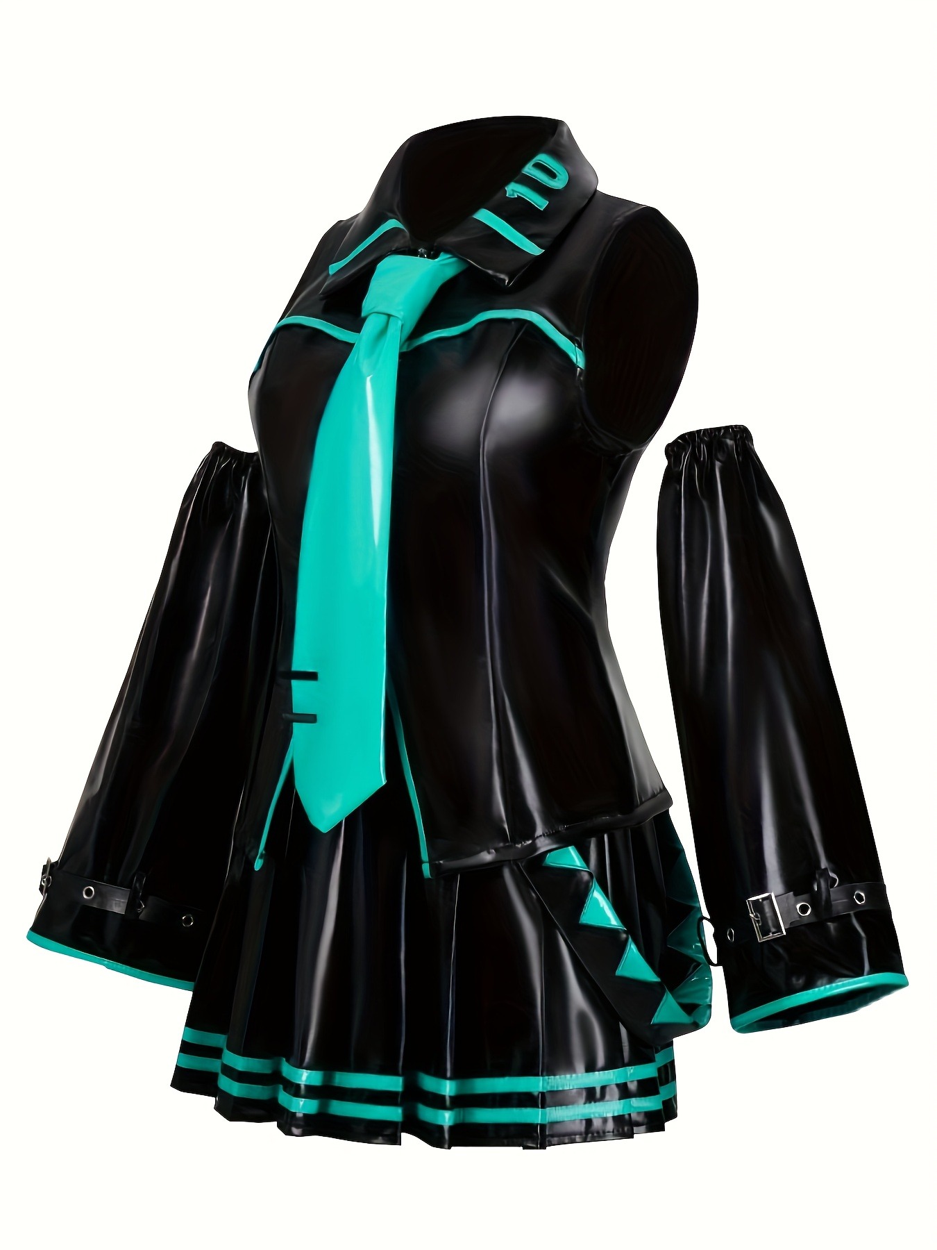 13-teiliger Miku Cosplay-Anzug aus Lack