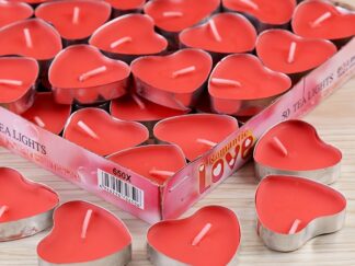 12/50/150/300 x Rote herzförmige Kerzen