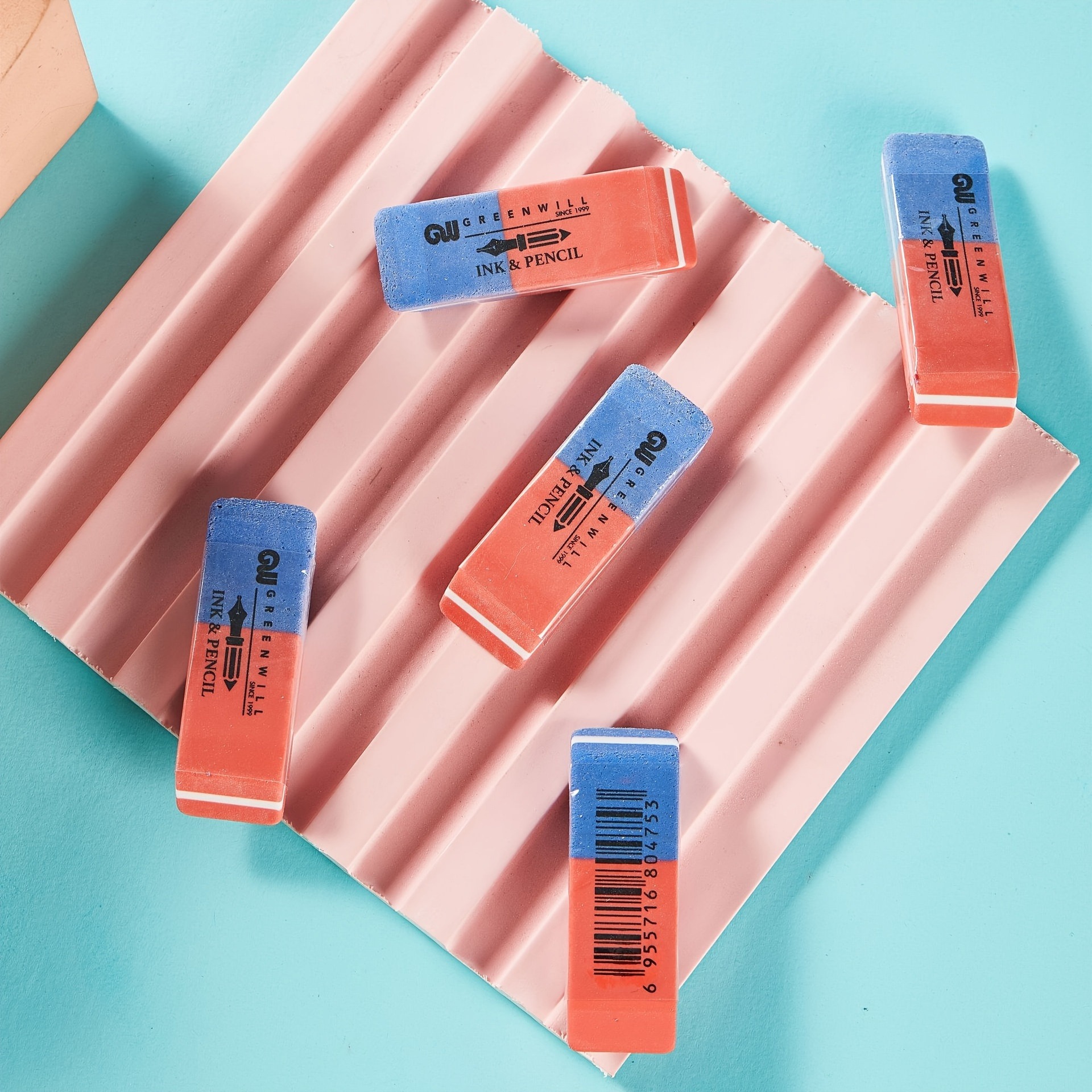 Radiergummis aus TPR-Material, abgewinkelt & doppelseitig