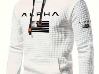 Weißer Herren-Kapuzenpullover