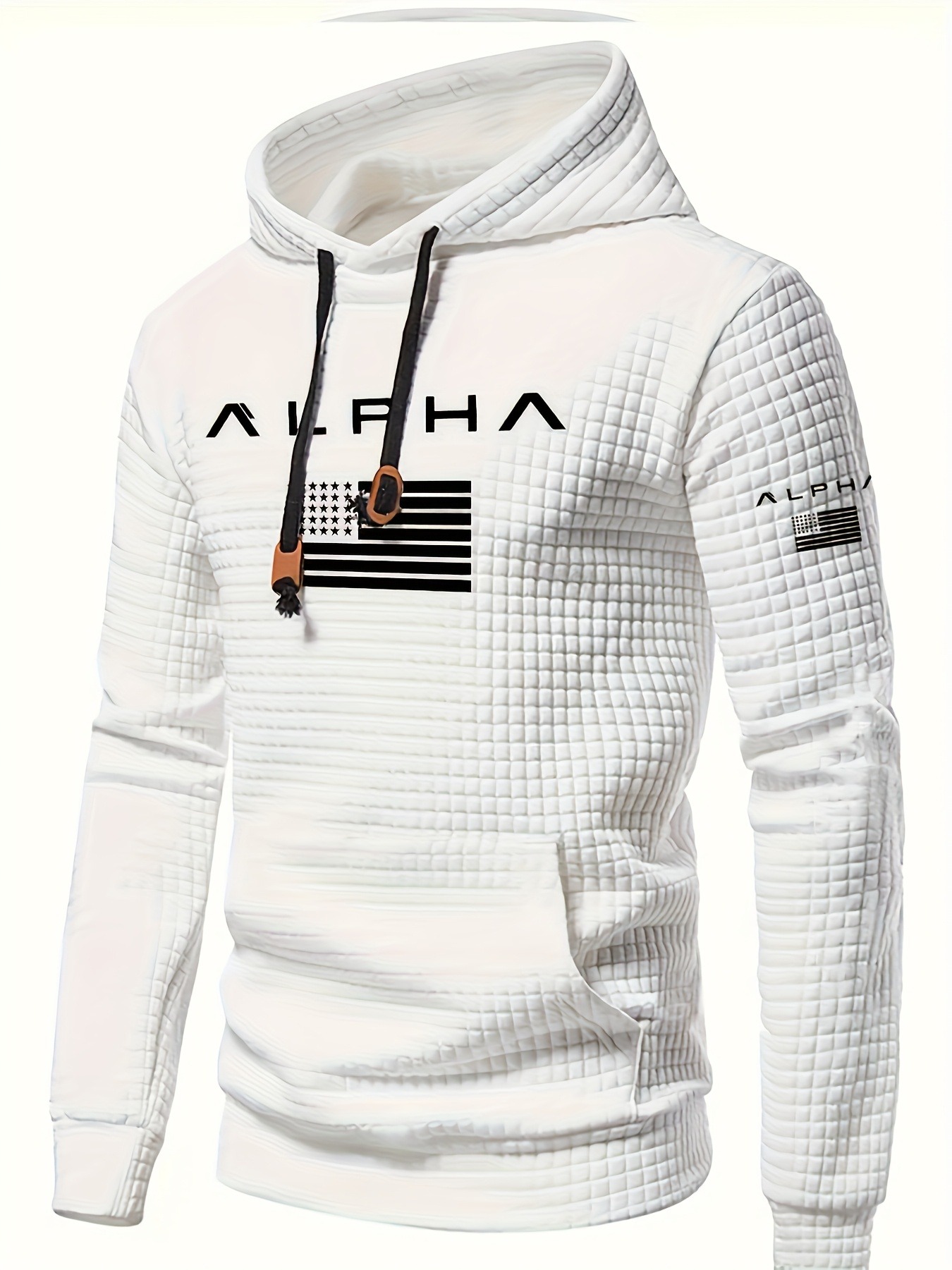 Weißer Herren-Kapuzenpullover