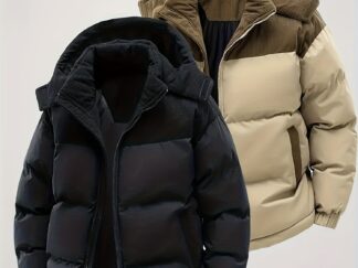 Herren Thermowinterjacke mit Kapuze und durchgehendem Reißverschluss