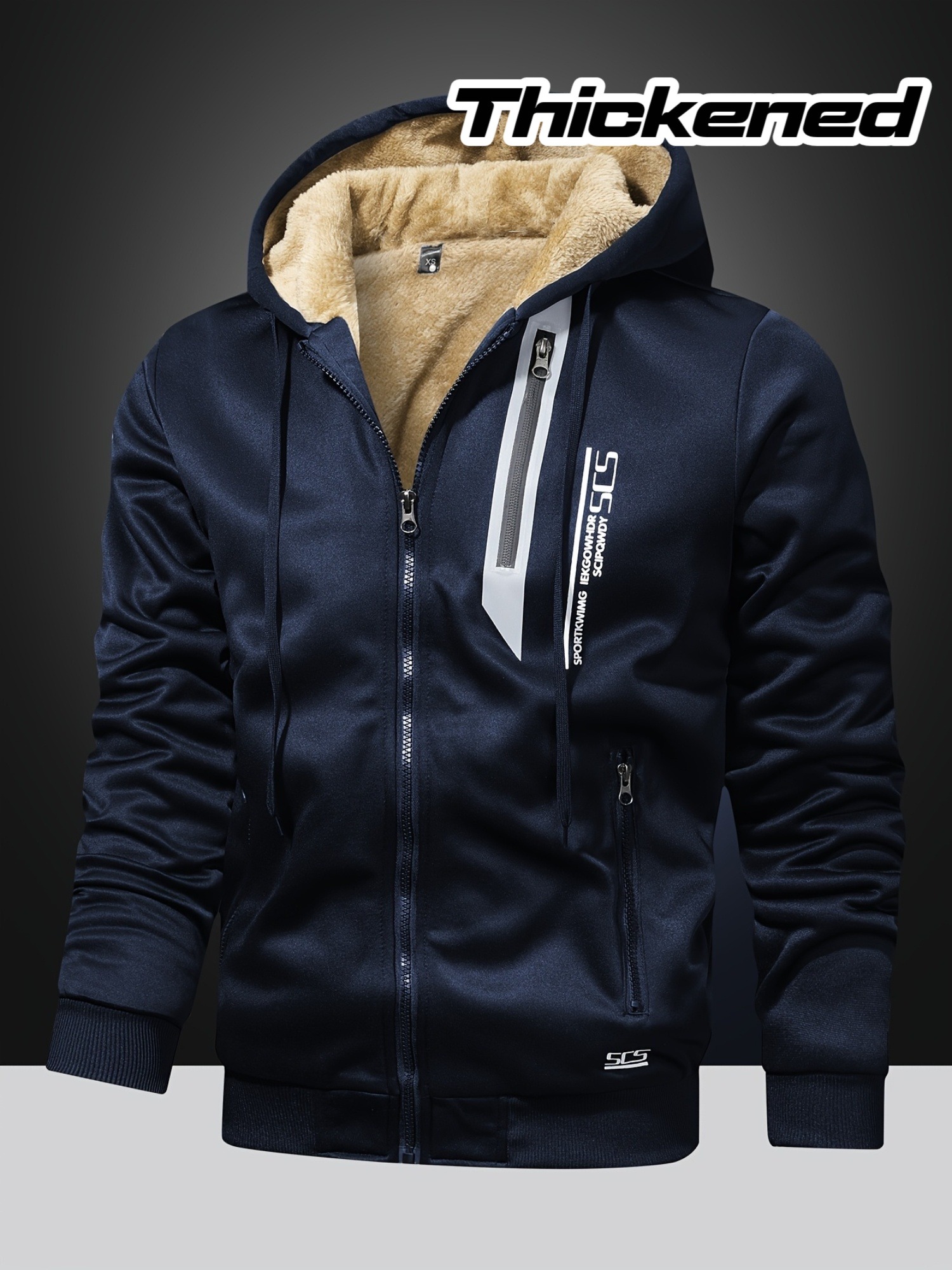 Winter-Fleecejacke mit Kapuze für Männer