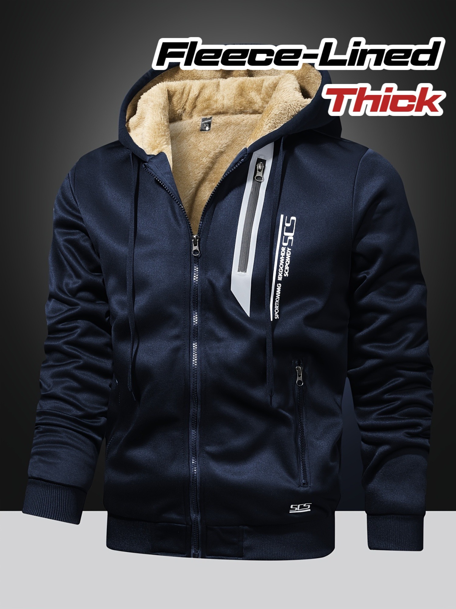 Winterjacke für Herren mit Fleecefutter und Kapuze